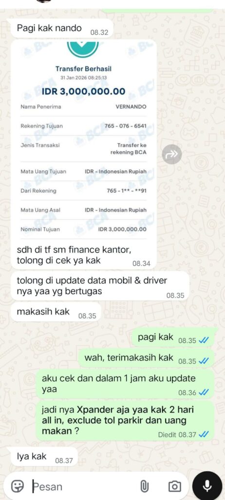 Testimoni customer RVP Trans
