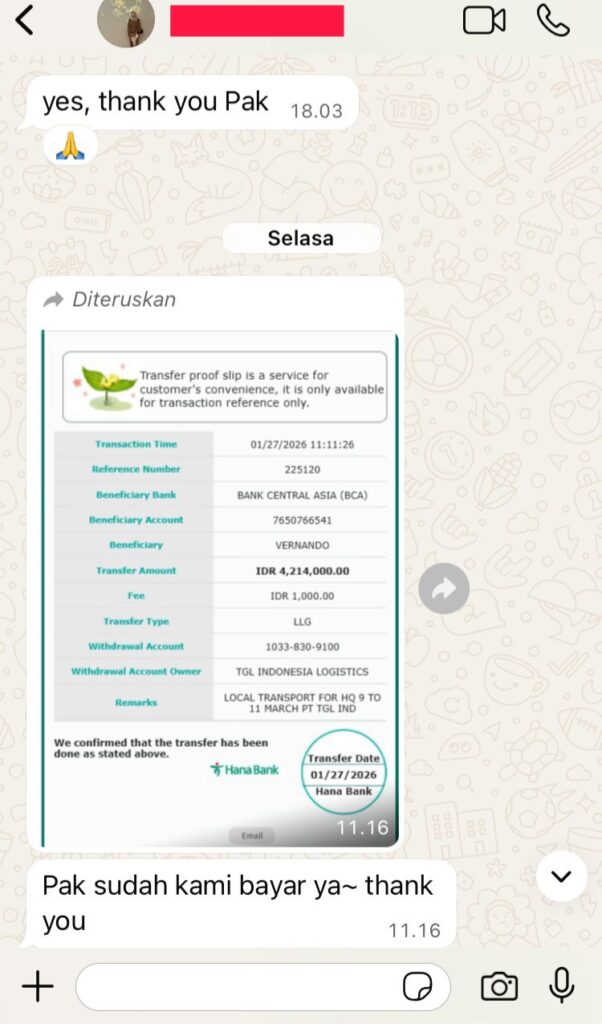 Testimoni customer RVP Trans