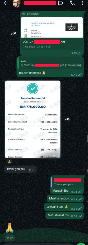 Testimoni sewa RVP Trans